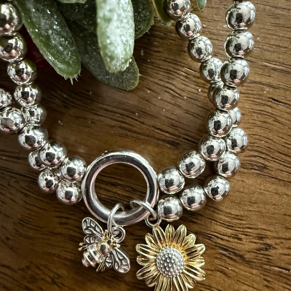 Alex & Ani Sunflower Bee Double Stretch Bracelet
